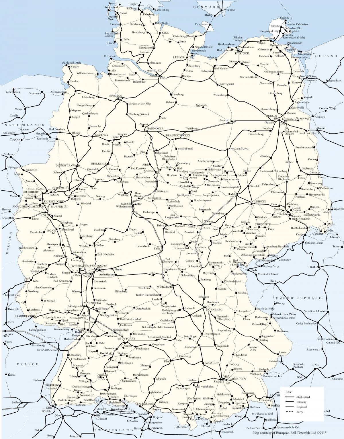 map of Germany train routes