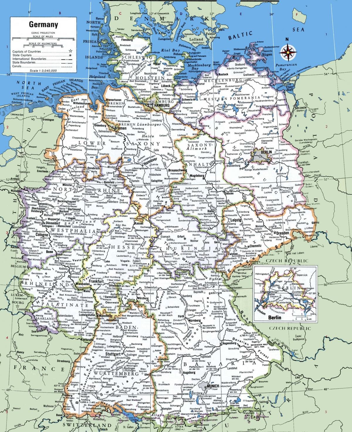 Germany main cities map