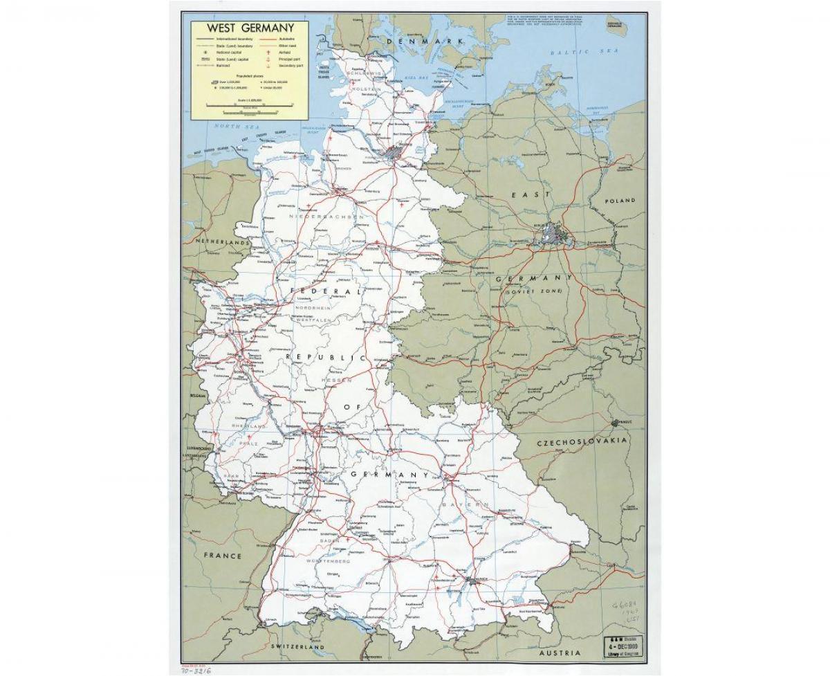 map of west Germany with cities