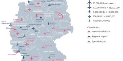 Map of Germany showing airports