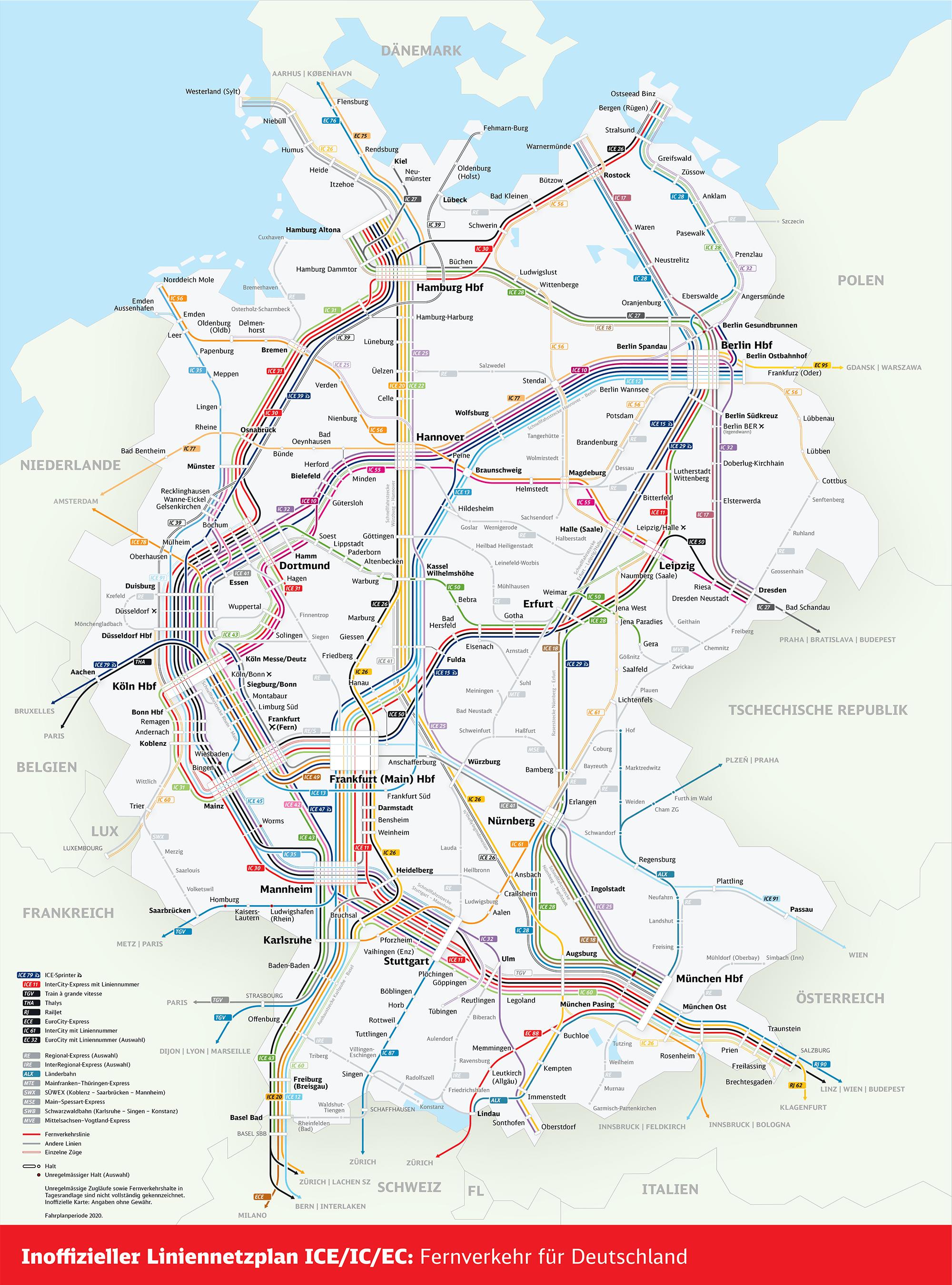 underskud sædvanligt Ekspression Db rail map Germany - Germany rail map bahn (Western Europe - Europe)