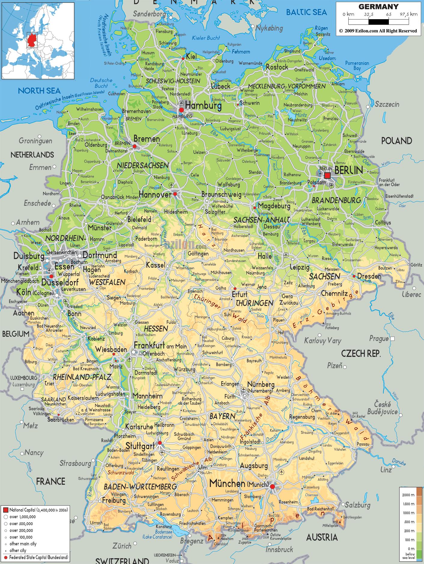 Michelin maps Germany - Germany highway map (Western Europe - Europe)