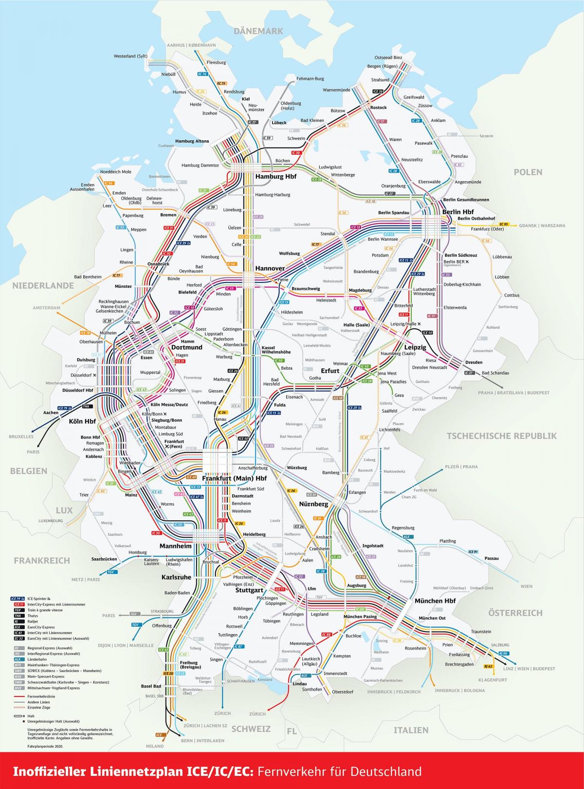 Db rail map Germany - Germany rail map bahn (Western Europe - Europe)