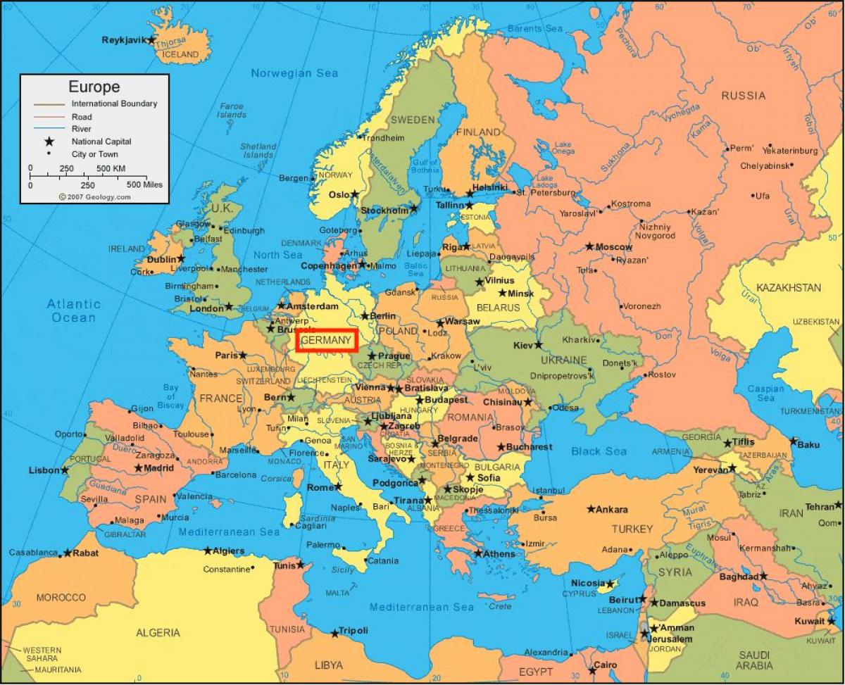 StepMap - Mapa político Europa - Landkarte für Germany