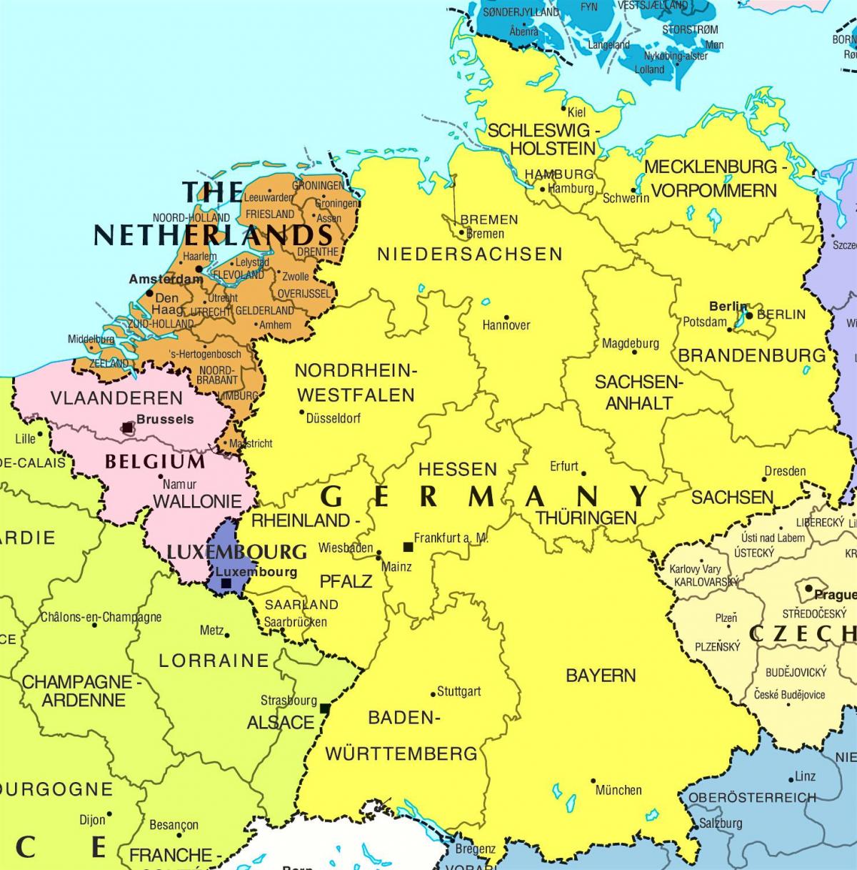 Germany map images - Germany municipalities map (Western Europe - Europe)