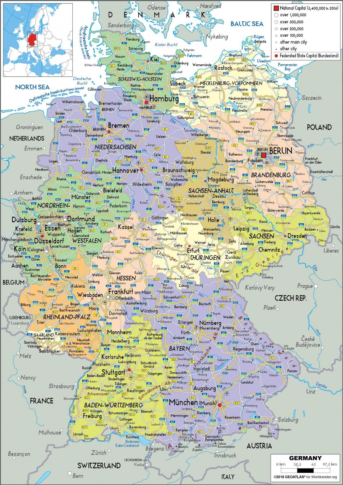 map of Germany and cities