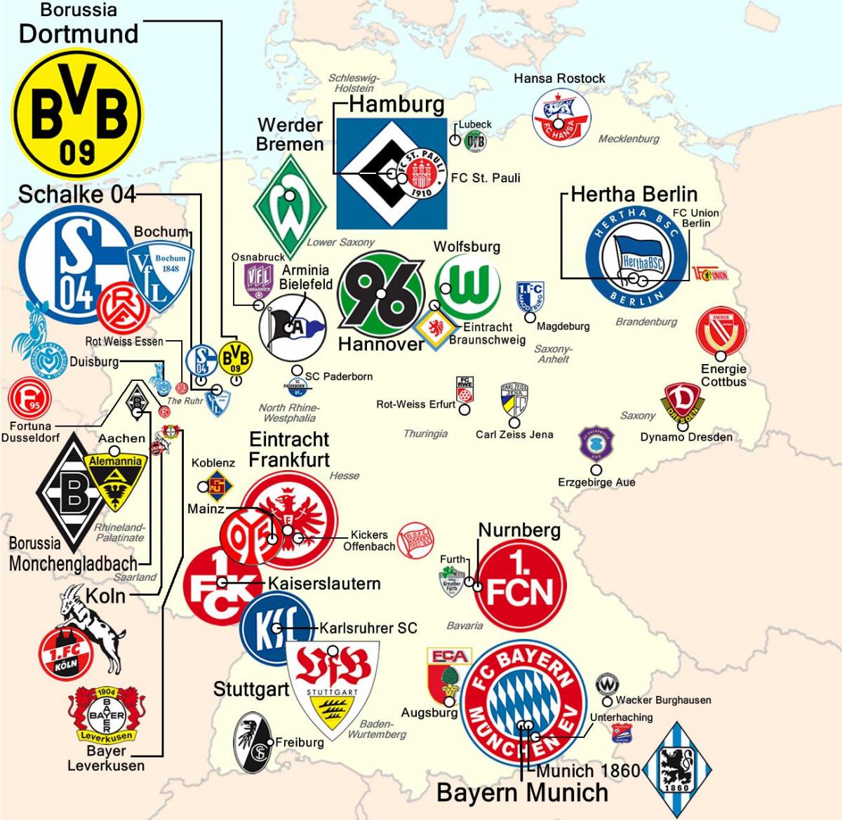 map of Germany stadium