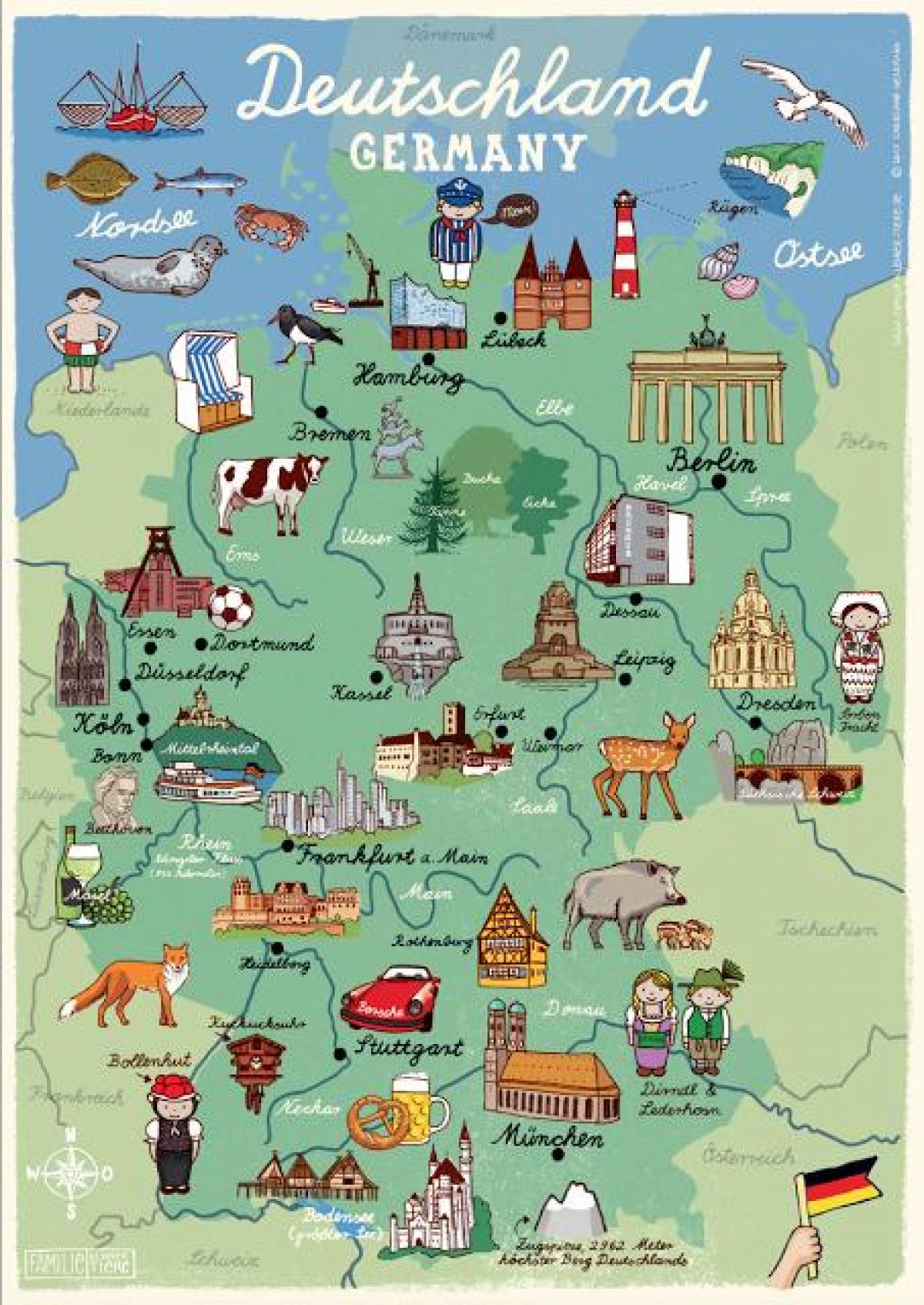 Germany map tourist destinations