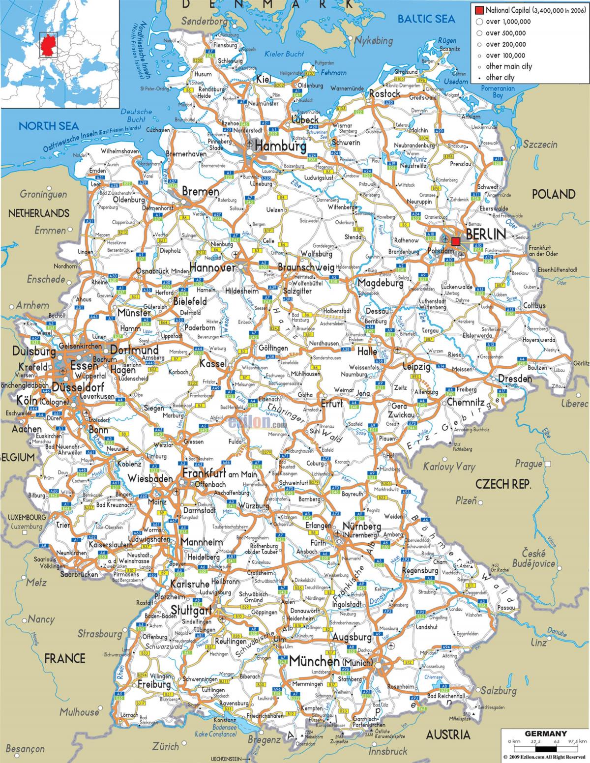 map of Germany transport