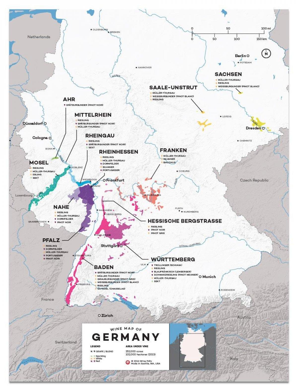 map of Germany wine