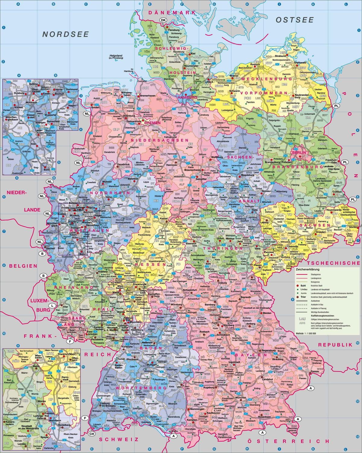 map of Germany large