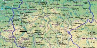 Germany Physical Map Rivers