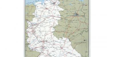 Map of west Germany with cities